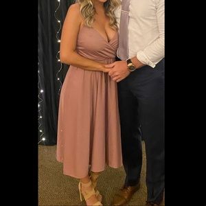 Asos blush dress with tie back